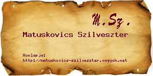 Matuskovics Szilveszter névjegykártya